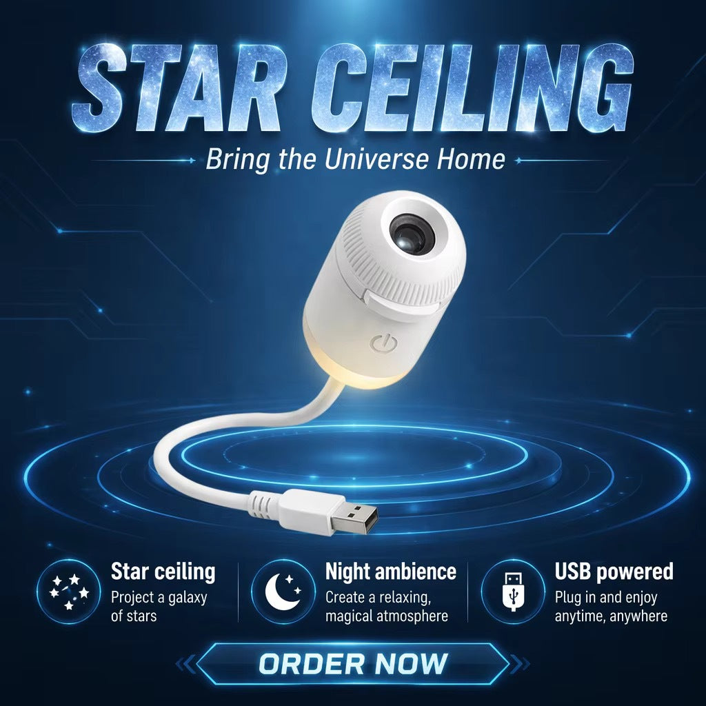 USB Star Projection Night Light