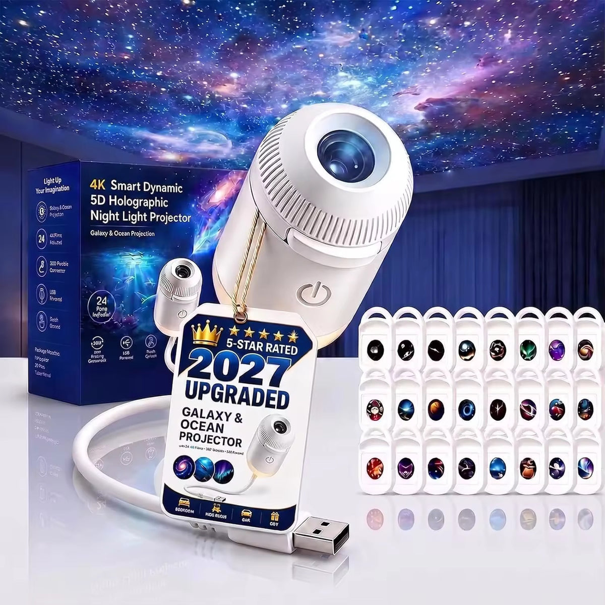 USB Star Projection Night Light